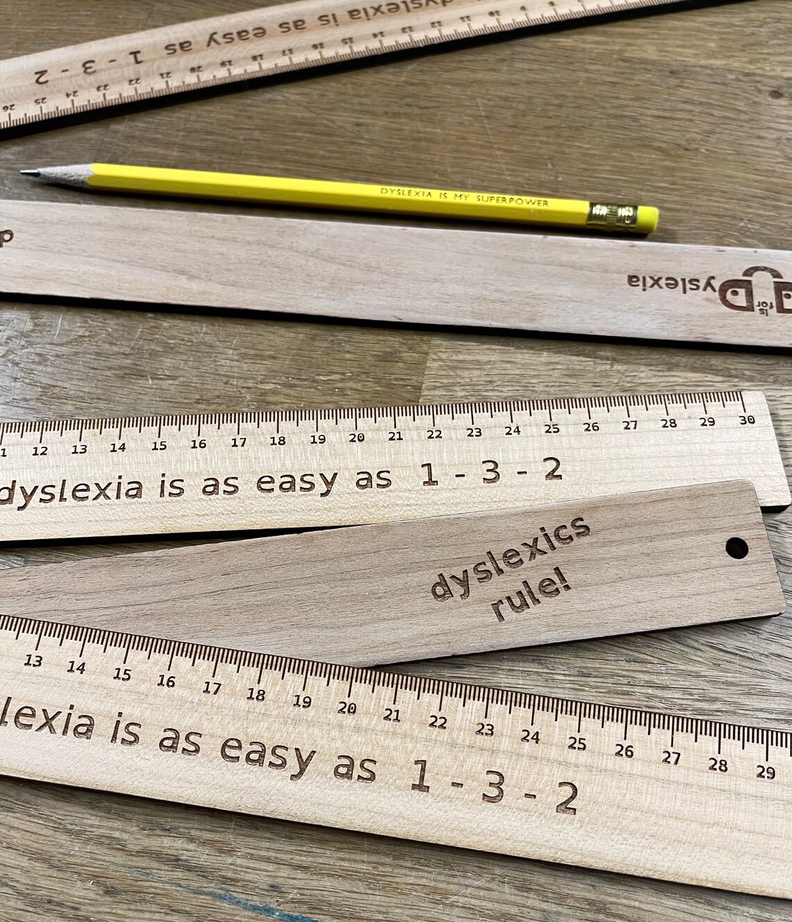 30cm ash wood ruler dyslexia Etsy
