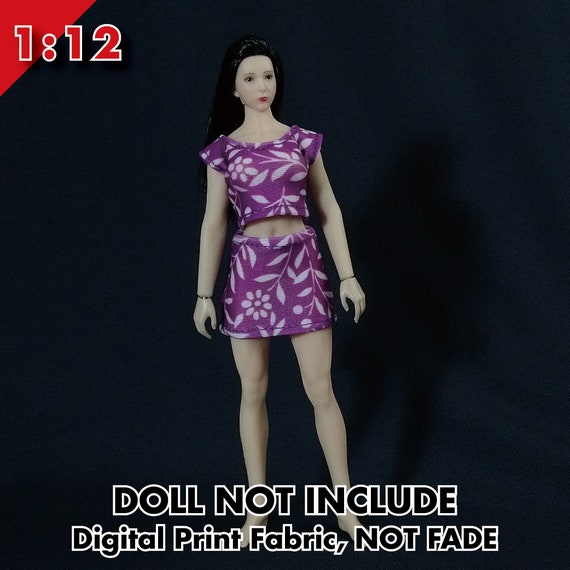 1/12 1:12 Tops Skirts Set for 6 Tbleague PHICEN Female Body 1/12 Phicen Clothes  1/12 Scale Female Dolls N0. T11-0-001777-2 