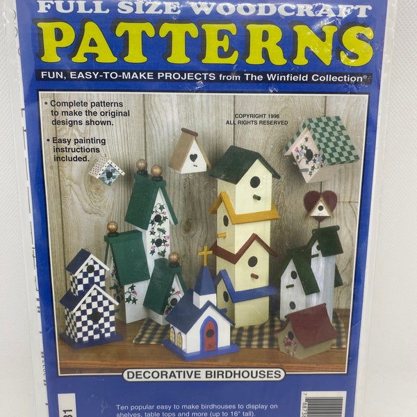 Decorative birdhouses- Full size woodcraft pattern