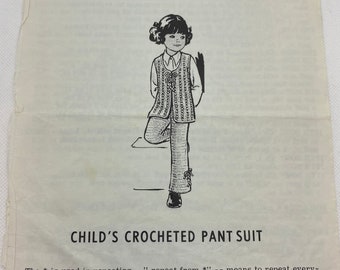 Child’s crochet pant suit vintage design 550