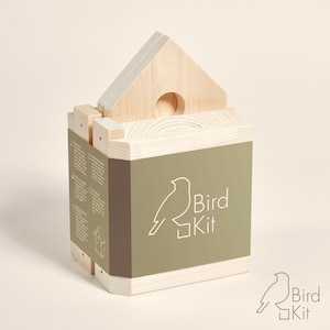 Casa para pájaros BirdKit - caja nido sostenible - kit de casa para pájaros de fabricación local