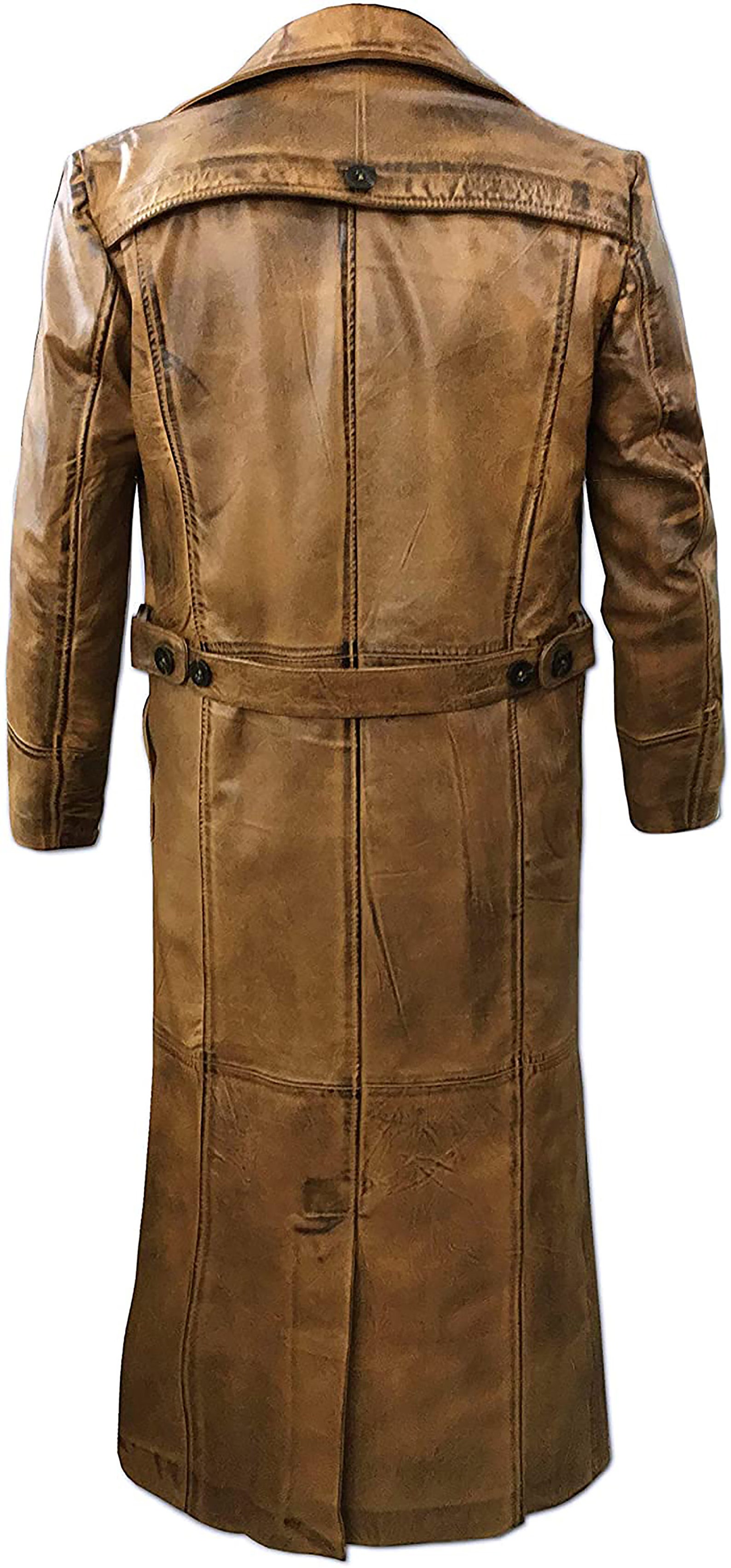 Leder Trenchcoat Herren voller Länge Leder Duster Mantel für Etsy