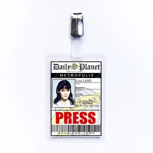 Daily Planet 1978 Lois Lane Reporter Press ID Badge Card Prop Cosplay