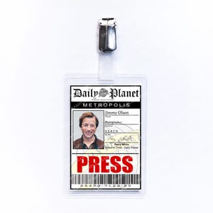 Daily Planet Jimmy Olsen Press Staff ID Badge 2025 Cosplay Prop Halloween