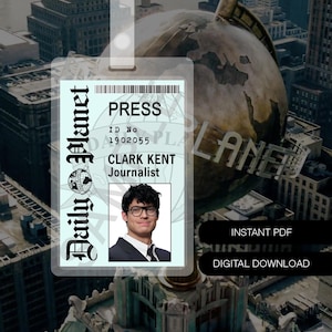 Digital Download Daily Planet Clark Kent Press Staff ID Badge 2025 Cosplay Prop Halloween New Design
