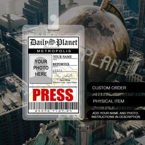 Daily Planet Custom Reporter Press ID Badge Cosplay Halloween Prop (instructions in description)