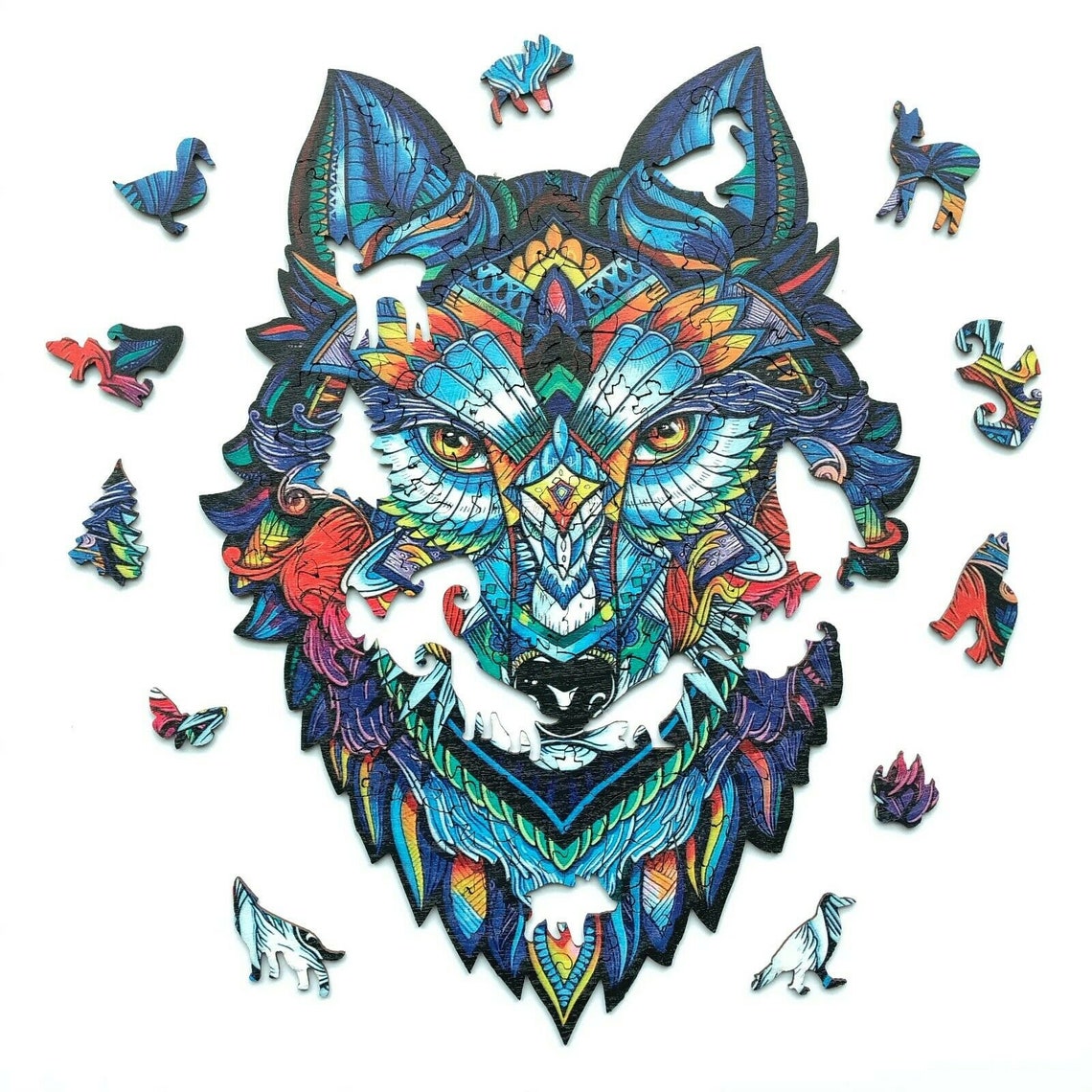 Majestic Wolf Wooden Puzzle for Adults and Children Unique Etsy