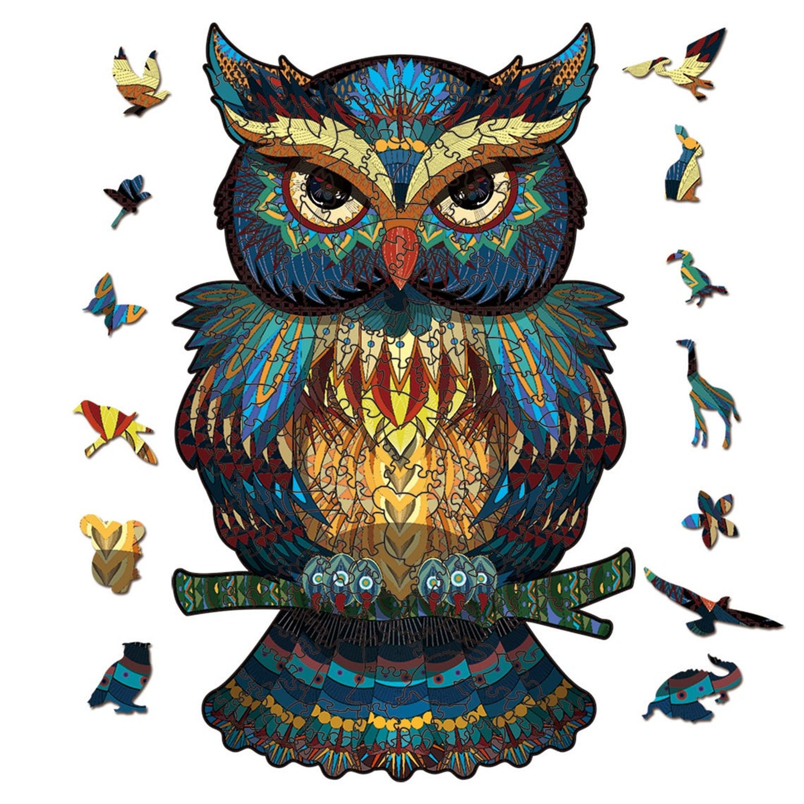 Owl Shape Colorful Wooden Puzzles 3D Wooden Puzzle For Etsy