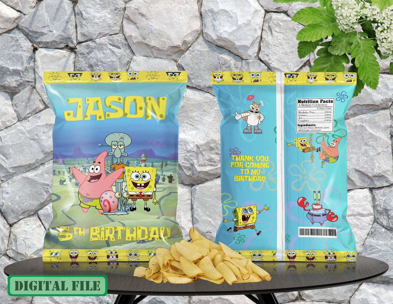 Spongebob Chip Bags Spongebob Favors Spongebob Birthday Etsy Canada