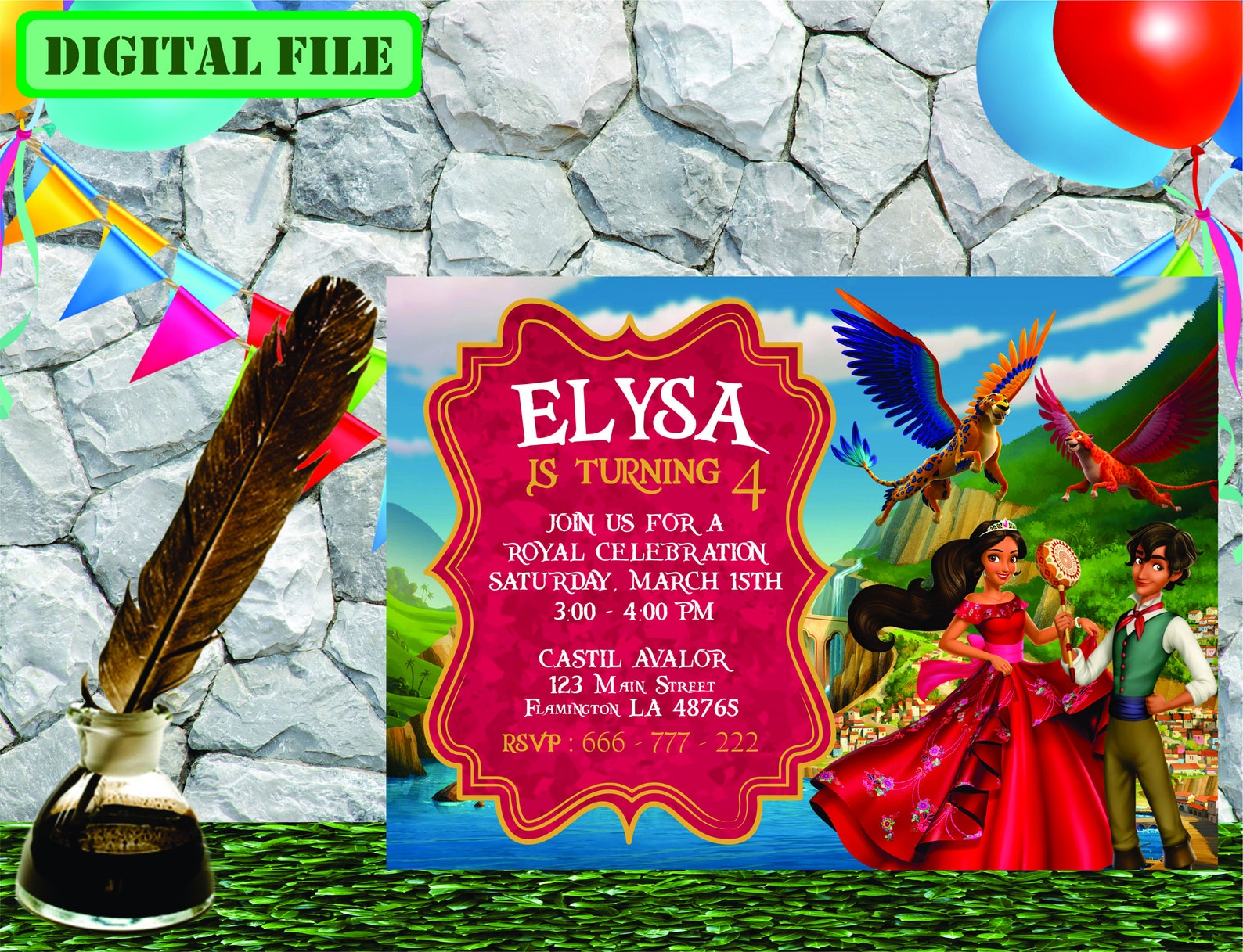 Elena of Avalor Invitation, Elena of Avalor Birthday Party, Elena of ...