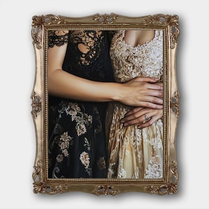 The Embrace Digital Download Print Moody Victorian Painting Fine Art Print Academia Dark Cottagecore Artwork Gothic Printable Oil Painting