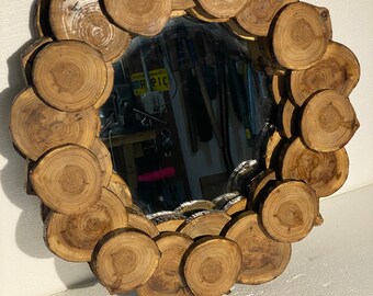 Handcrafted Catalpa Wood Rustic Mirror