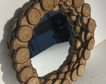 Handcrafted Rustic Hickory Mirror
