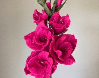 Felt Gladiolus Stem, Felt Flowers, Gladiolus Bouquet, Custom Color, Build Your Own Bouquet