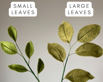 Felt Leafy Stem: Handmade Bouquet Filler, Greenery Decor