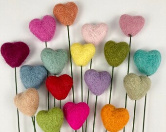 Tiny Felt Heart Pick, Multiple Colors