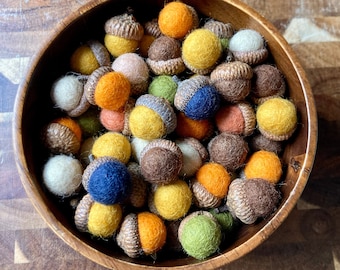 Felt Acorns, Set of 12, Fall Decor