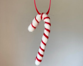 Felt Candy Cane Ornament, Holiday and Christmas Decor, Gift Ideas