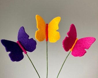 Felt Butterfly Pick, Felt Flower Filler, Felt Bouquet Accessory