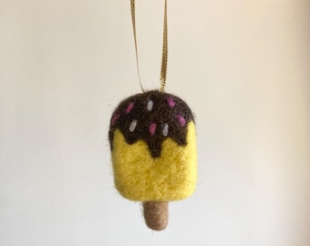 Felt Banana Popsicle Ornament, Holiday and Christmas Decor, Gift Ideas