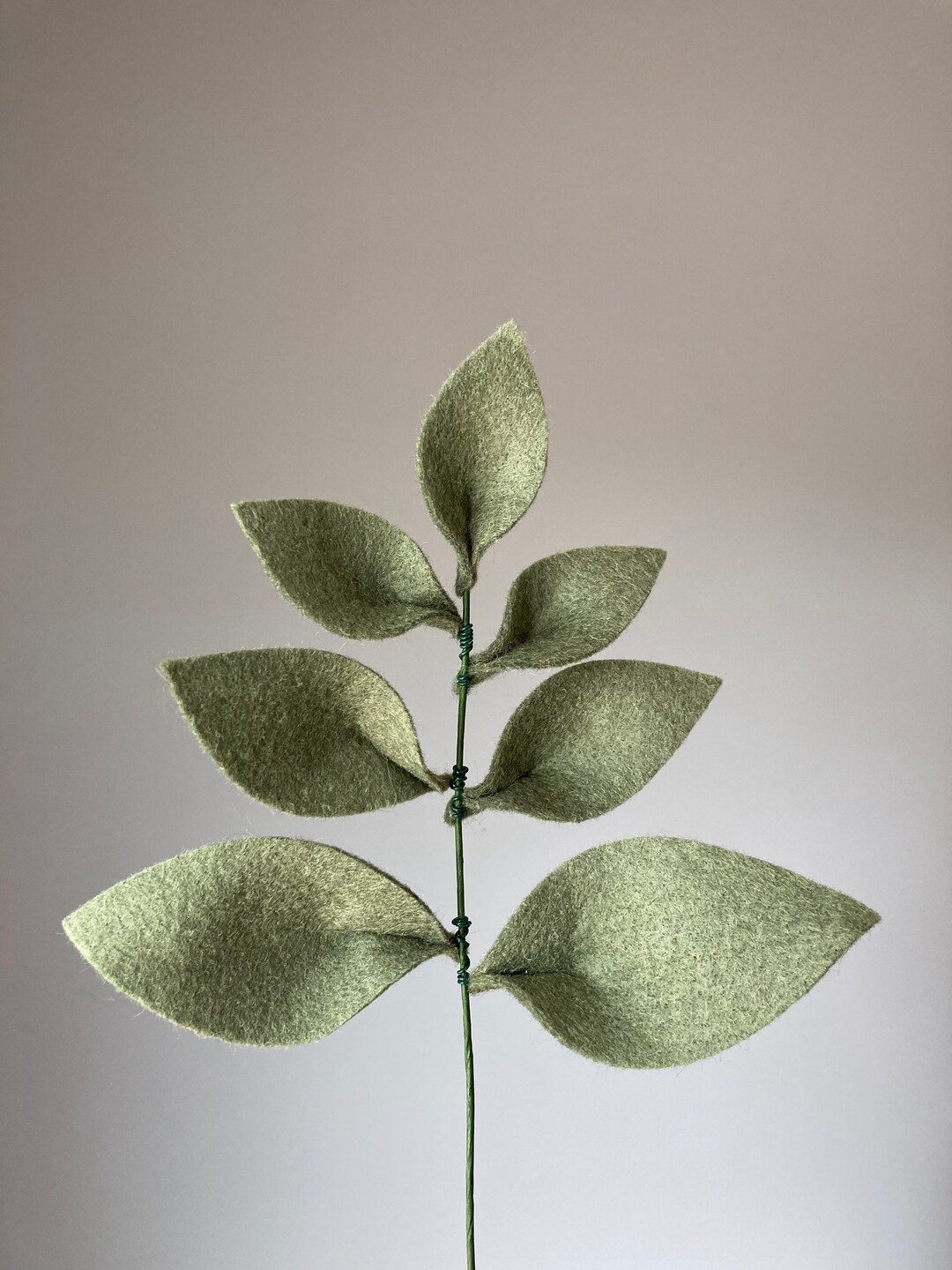 7leaf Stem, Felt Greenery, Felt Flower Bouquet Filler Etsy