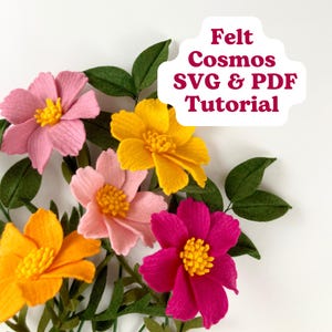 Zelfstudie vilten kosmosbloem: SVG- en pdf-patroon (digitale download)