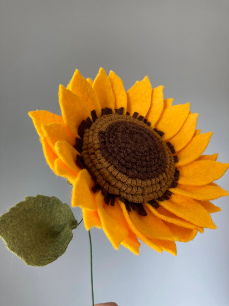 Large Felt Sunflower Felt Flowers Felt Flower Bouquet Etsy