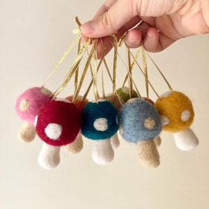 Felt Mushroom Ornament, Holiday and Christmas Decor, Gift Ideas