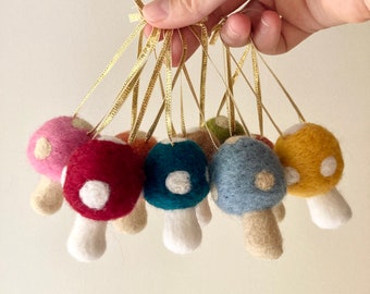 Felt Mushroom Ornament, Holiday and Christmas Decor, Gift Ideas