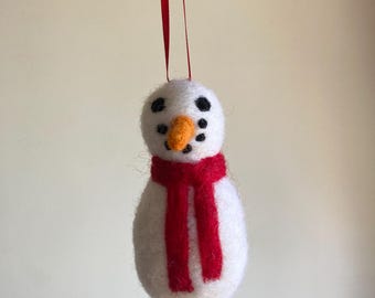 Felt Snowman Ornament, Holiday and Christmas Decor, Gift Ideas