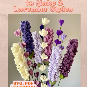 Felt Lavender SVG and PDF Pattern and Tutorial, 2 Styles, Digital Download image 2