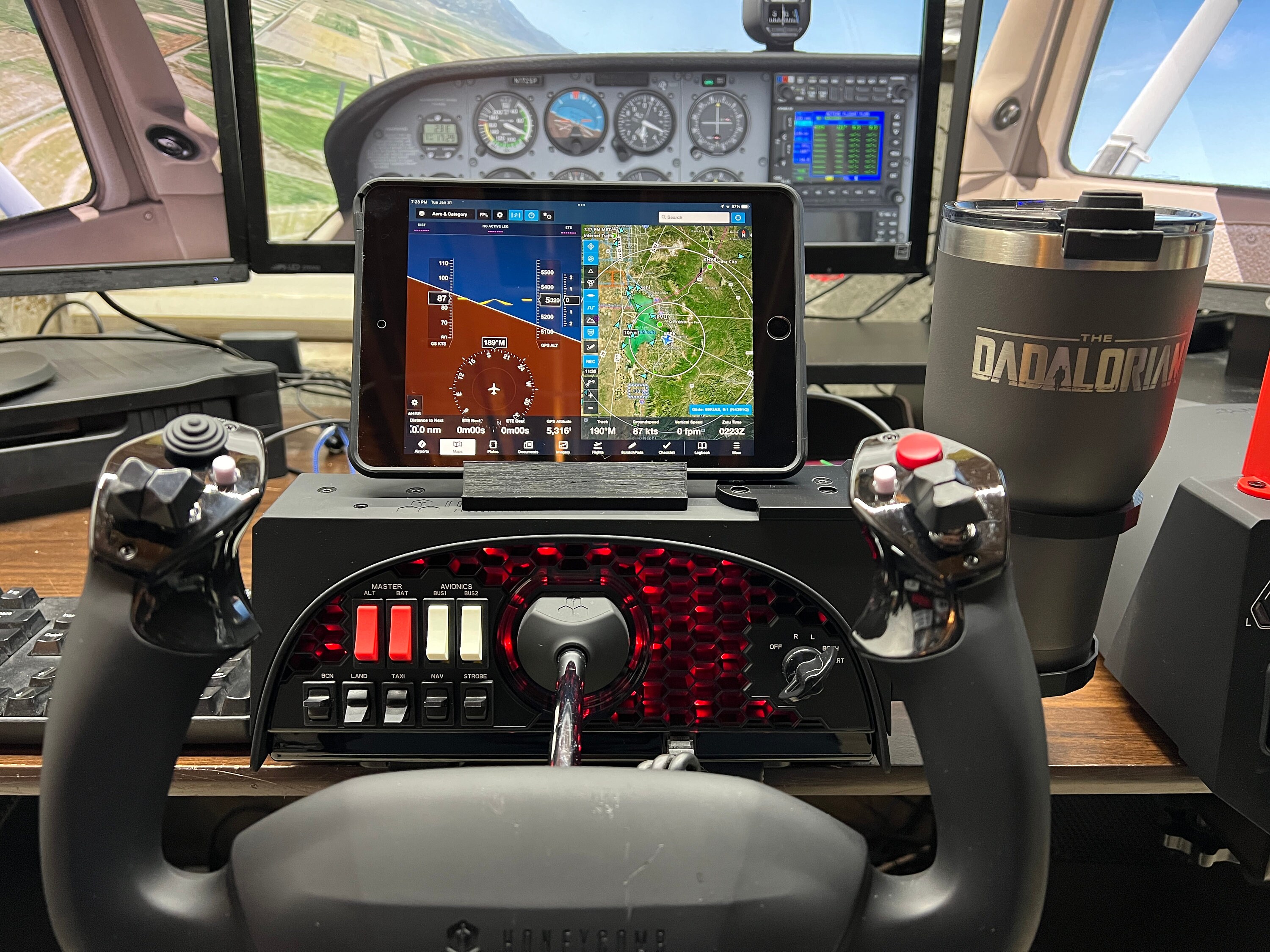 Cup Holder for Alpha Yoke and Bravo Throttle Quadrant Fits