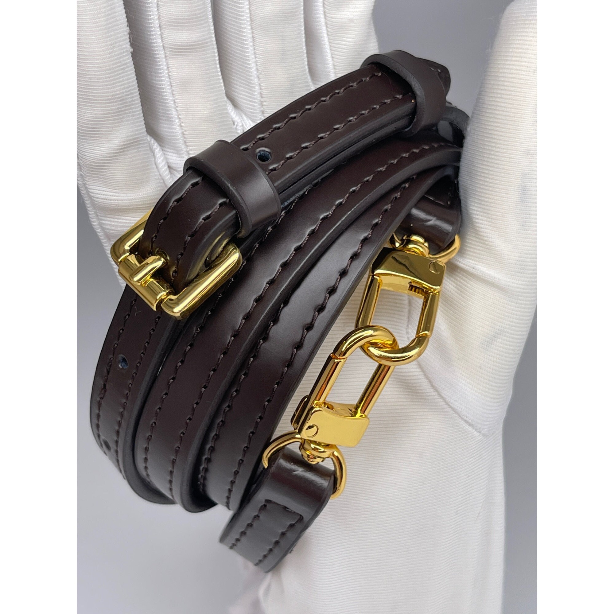 Dark Brown Leather Strap for Louis Vuitton Pochette/Eva/etc - .5 Wide -  Fixed or Adjustable Lengths