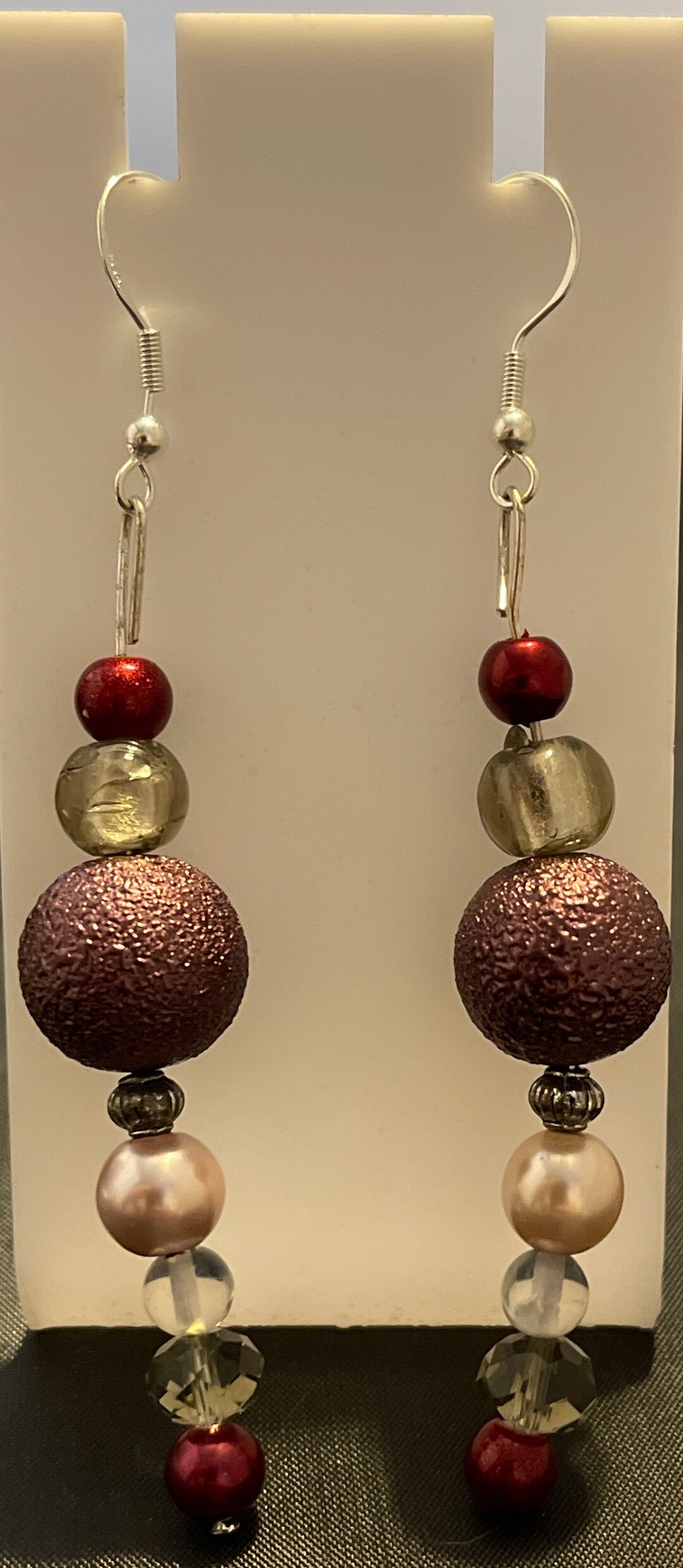 Ohrstecker Silber Ohne Stein Natürliche Edelstein-Ohrringe Mit Silberhaken - Runde Perlen 6-12mm, Mehrfarbig, Handgefertigt Aqua Beads