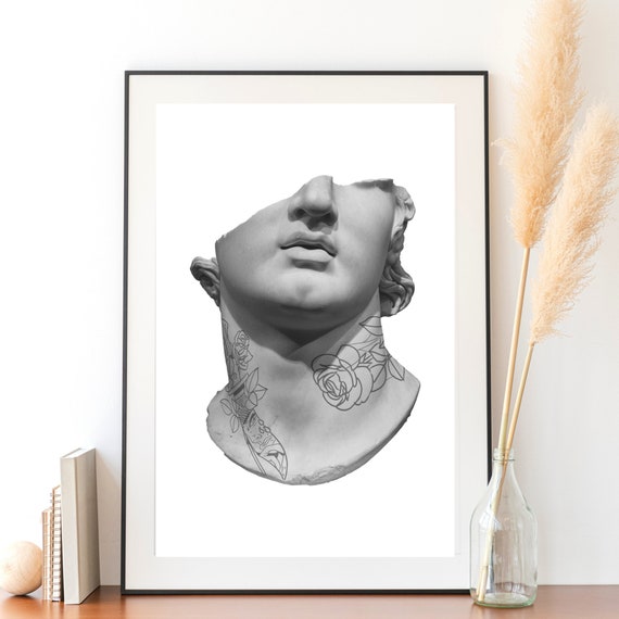 Poster With Greek Statue Wall Art David Digital Download Etsy