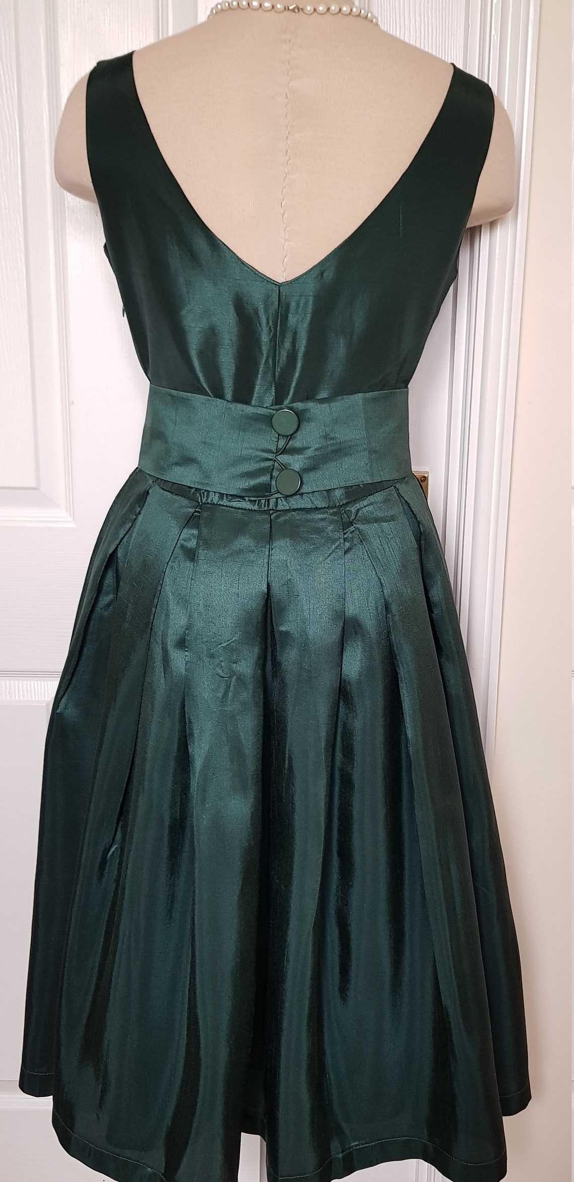 LINDY BOP Lana Dark Green Party Dress UK 12 Vintage Etsy
