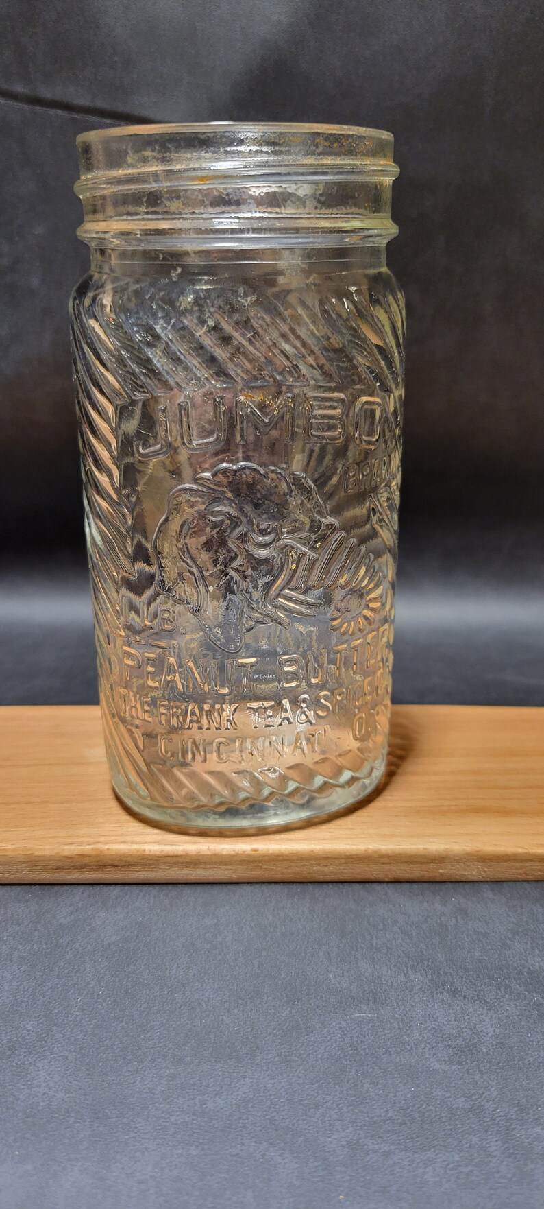 1930s Rare Oval Jumbo Peanut Butter Jar 1lb Mad Elephant Etsy