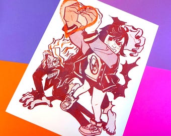 Ghosts vs Aliens RISO Print