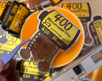 Film Kitty Metallic Sticker
