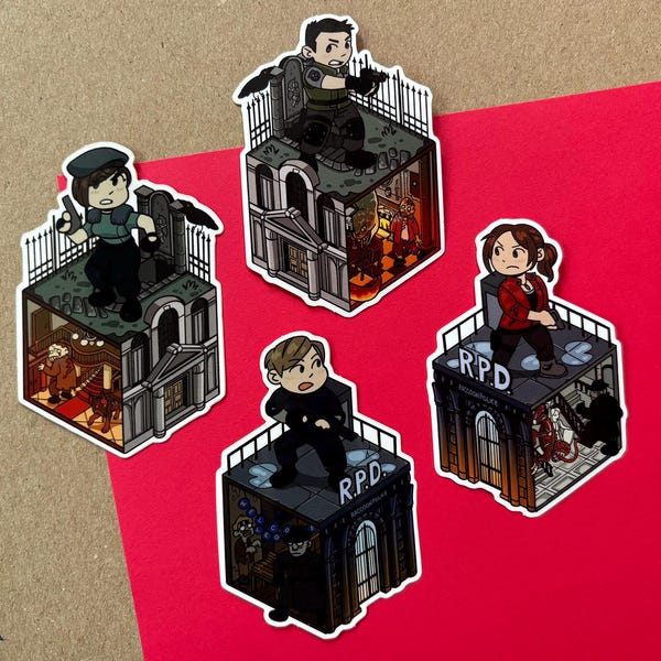 Pegatina de vinilo de terror y supervivencia