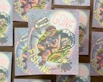 Gone Fishing RISO Print