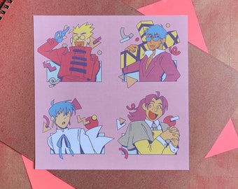 Space Western Retro 8" x 8" print