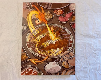 KBBQ Dragon Grill Print 8.5" x 11"