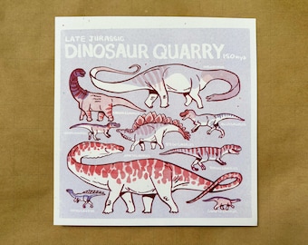 Dinosaur Quarry Fauna RISO Print