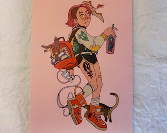 Dino Gurl Print 8.5" x 11"