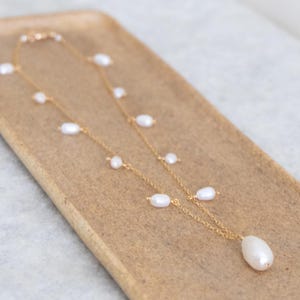Baroque Pearl Choker • Short Freshwater Pearl Necklace • Handmade June Birthstone Jewelry • Elegant Gift for Her