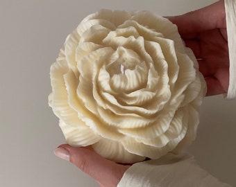XXL Peony Candle I Large Peony Candle I Flower Candle I Flower Candle I Luxury I Vegan I Decoration I Blossom Candle I Mother's Day Gift I