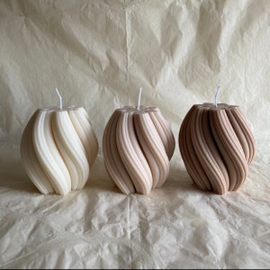 Wave Candle I Wave Candle I Spiral Candle I Bubble Candle I Swirl Candle I handmade I vegan I Twisted Cande I Sculpture Candle I