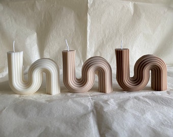 S Kerze I Wave Kerze I Wellen Kerze I Wavy Candle I Geometrische Kerze I Skulptural Candle I Vegan I Handmade I Deko
