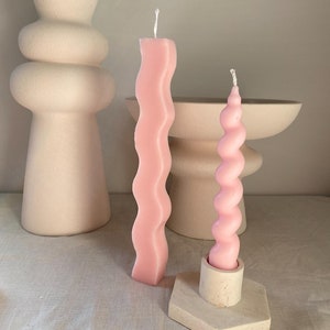 Squiggle Candle Candles Stick candle Wavy Candle Wavy bubble candle hand candle knot candle image 7